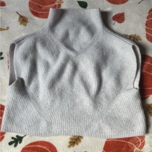Anthropologie White Turtleneck Sweater Vest